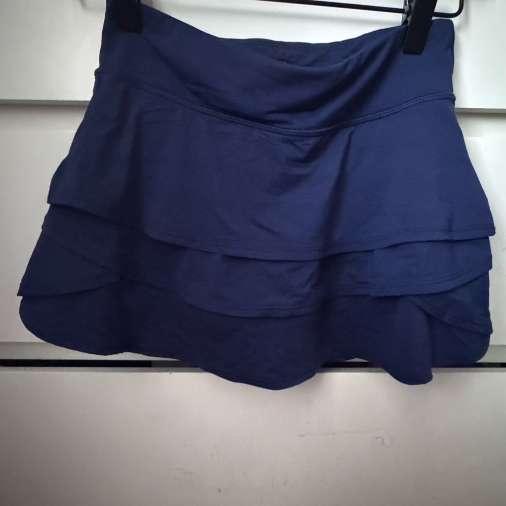 Athletic Girl Size Medium 8-10 Navy Blue Tiered Ruffle Skirt